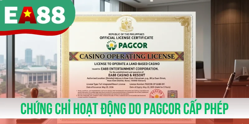 Chứng chỉ hoạt động do PAGCOR cấp phép